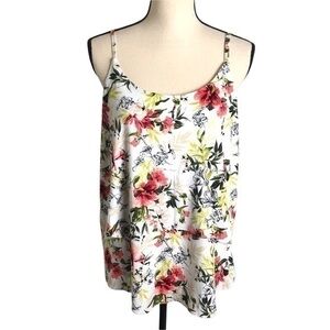 White House black market Tiered Floral Tank Top Size M